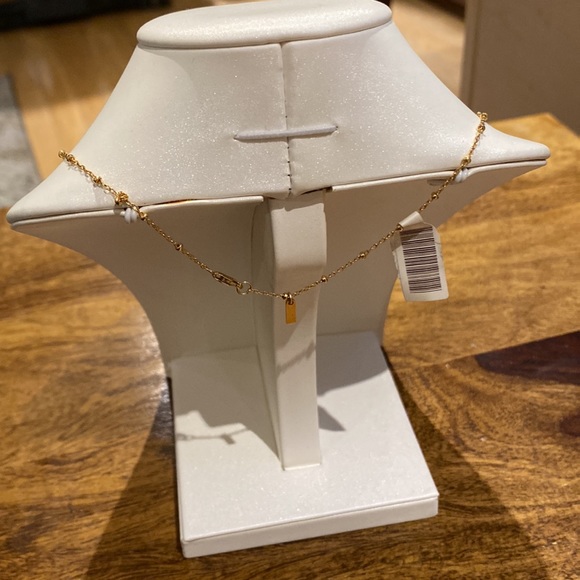 Gold plated cz dangle necklace 16” - Picture 2 of 3